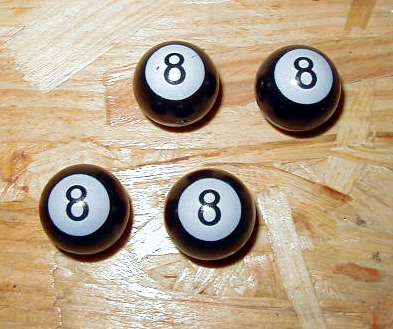 8-BALL VALVE CAPS, SET OF 4 pcs.<br/>Ventilkappen Set 8-Ball, 4 Stück  