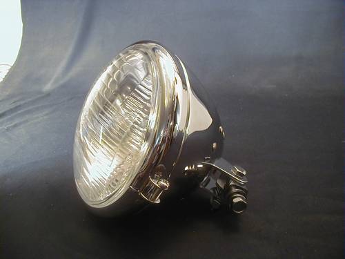 6-1/2" LATE SPRINGER HEADLIGHT<br/>CHROME SPRINGER, SHELL ONLY  