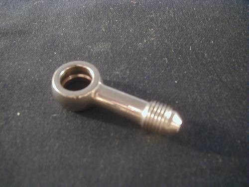 STRAIGHT BANJO ADAPTER STAINL.<br/>3/8x24, HOLE SIZE 3/8, 10 mm  