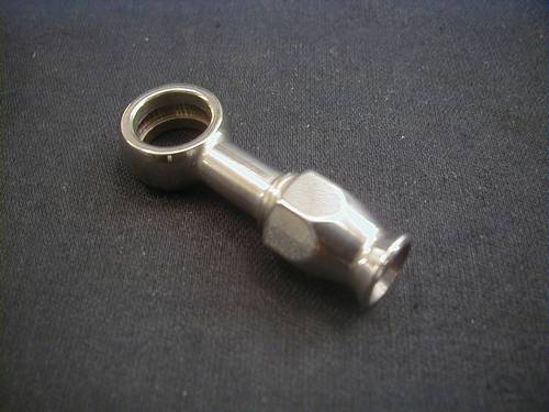 BANJO HOSE FITTING STRAIGHT<br/>STAINLESS STEEL 7/16, 11.2 mm  
