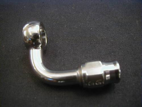 BANJO HOSE FITTING 90<br/>CHROMED STEEL 7/16, 11.2 mm  