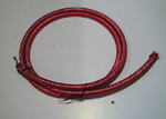 STAINLESS STEEL BRAIDED HOSE<br/>1/4", RED, 6 FOOT LONG, TEFLON  