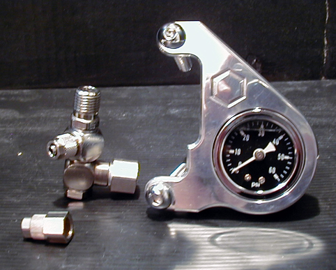 OIL PRESSURE PLATE KIT WITH ADAPTERS AND BOLTS<br/>ÖLMANOMETER HALTER KIT, CNC ALU POLISH SPORTY 