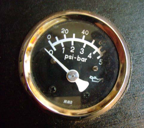 MICRO OIL PRESSURE CHROME<br/>BLACK FACE, 48mm  