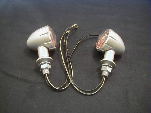 ARIZONA MINI TURNSIGNAL SILVER<br/>20mm STEM, W. E-MARK, ALU.PAIR  