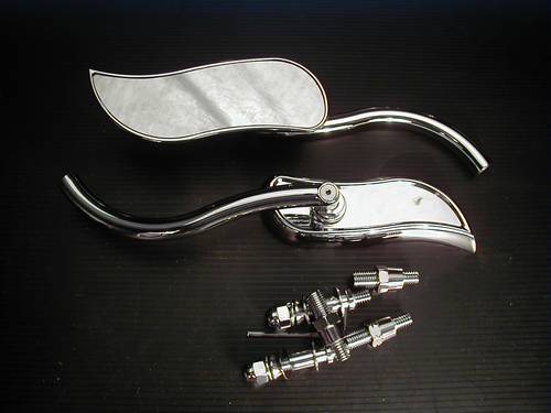 LEXUS MIRROR DIE-CAST, CHROME<br/>FITS HARLEY DAVIDSON, PAIR  