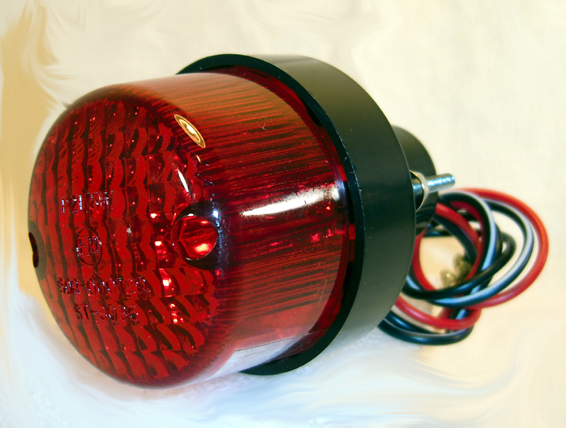 TAILLIGHT ONLY, BLACK<br/>12 VOLT 23/8 WATT WITH E-MARK  