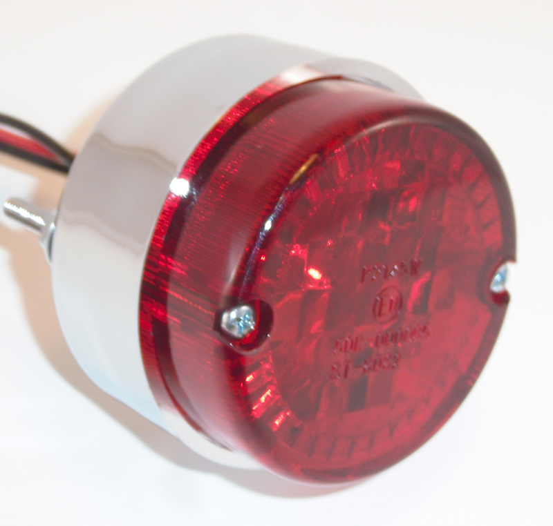 TAILLIGHT ONLY, CHROME<br/>12 VOLT 23/8 WATT WITH E-MARK  