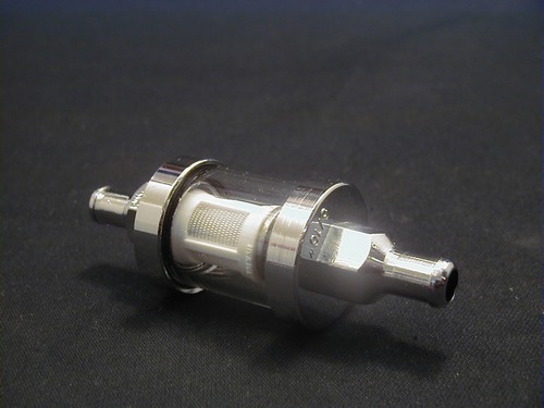 FUEL FILTER 5/16" CHROME<br/>SEE-THROUGH  
