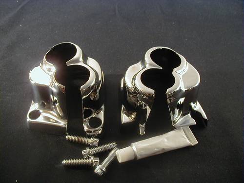 CHROME TAPPET BLOCK COVER SET<br/>EVOLUTION MODEL  