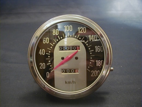 SPEEDOMETER 62-67 FACE 2:1 KM<br/>BLACK/GOLD  