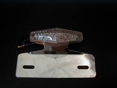 LED DIAMOND TAILLIGHT WITH PLATE<br/>WITH ECE, CLEAR LENS, CHROME  