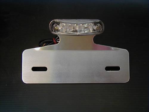 LED FLAT TAILLIGHT WITH PLATE<br/>WITH ECE, CLEAR LENS, CHROME  