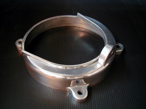 ALTERNATOR COVER ALUMINIUM POLISHED<br/>WITH BELT SHROUD MOUNT  