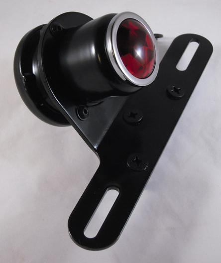 LUCAS UNIVERSAL OLDSTYLE TAILLIGHT<br/>WITH BRACKET, BLACK, MEDIUM SIZE, 45mm KEIN VERKAUF IN DEUTSCHLAND 