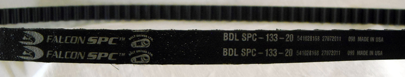 BDL GOODYEAR-FALCON SPC REAR BELT, 14 mm<br/>133 TOOTH, 20 mm WIDE SPORT PLUS CARBON BELT 